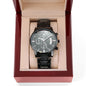 Engraved Black Chronograph Watch - Counting Down The Seconds -  Husband To Be