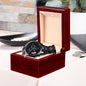 Engraved Black Chronograph Watch - Son