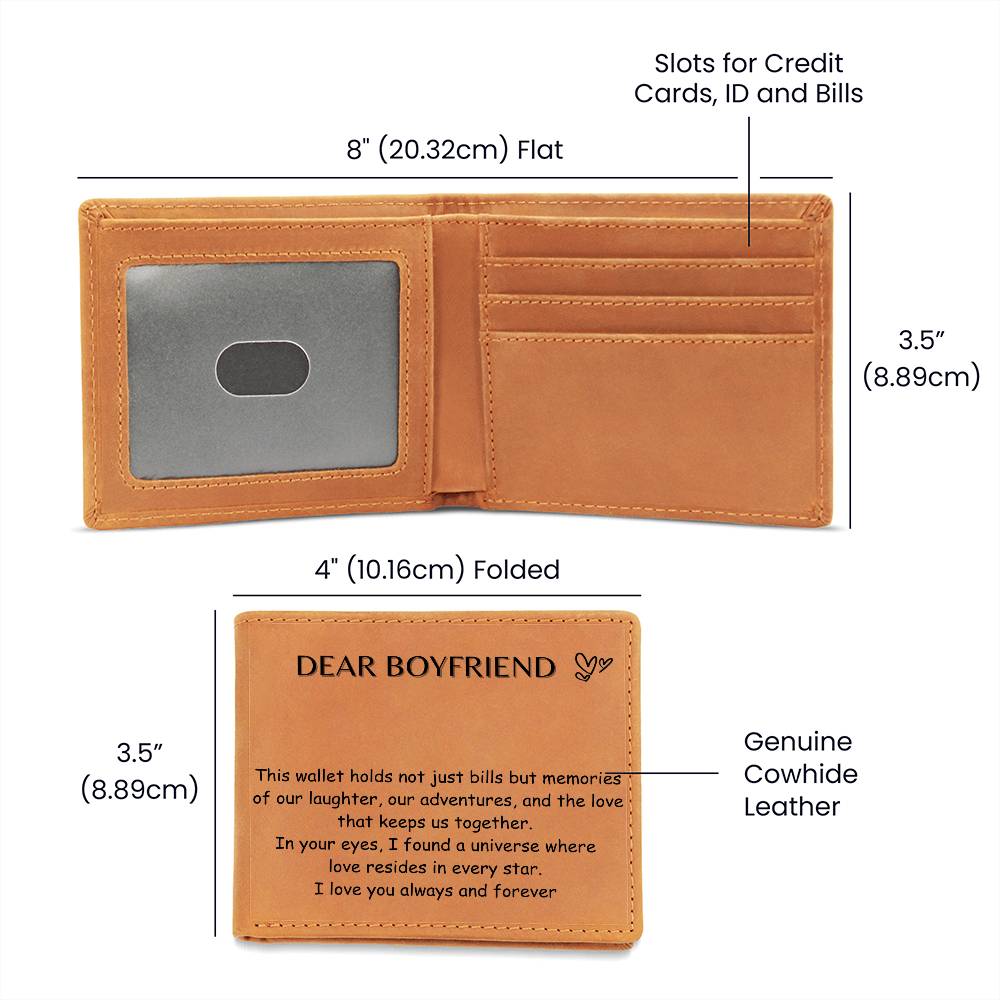 Engraved Wallet - Memories Dear Boyfriend