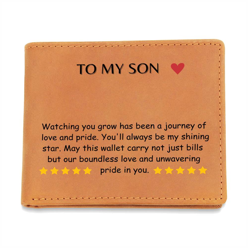 Engraved Wallet - Watching You Grow Son