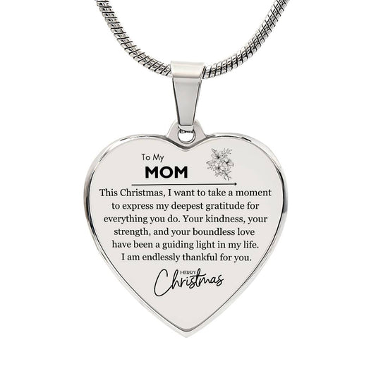 Engraved Heart Necklace - Christmas Gift For MOM