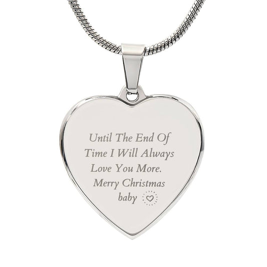 Engraved Heart Necklace - I Will Always Love You