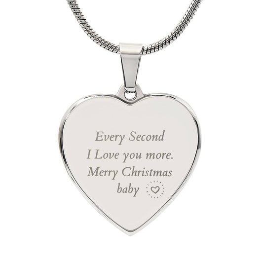 Engraved Heart Necklace - I Love You More