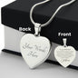 Engraved Heart Necklace - Girlfriend Christmas Snowflakes