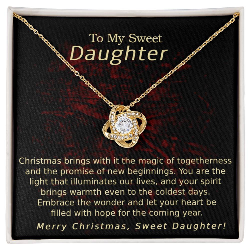 Love Knot Necklace - Merry Christmas Magic of Togetherness Daughter