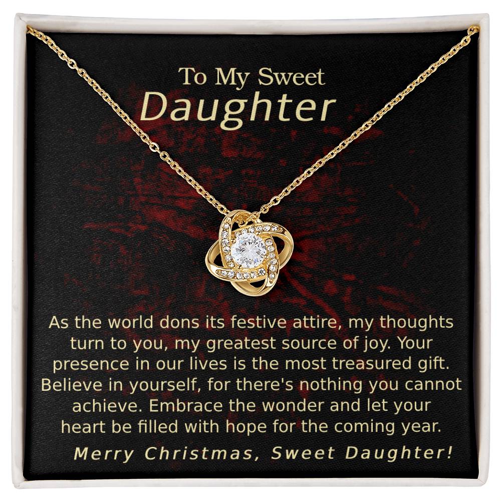 Love Knot Necklace Merry Christmas (Best Selling) - Sweet Daughter