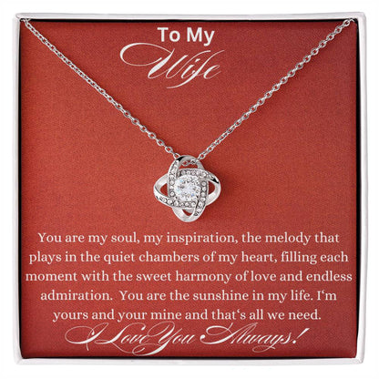 Love Knot Necklace - You are my Soul Wife