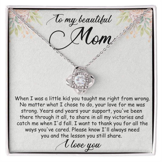 Love Knot Necklace To My Beautiful Mom