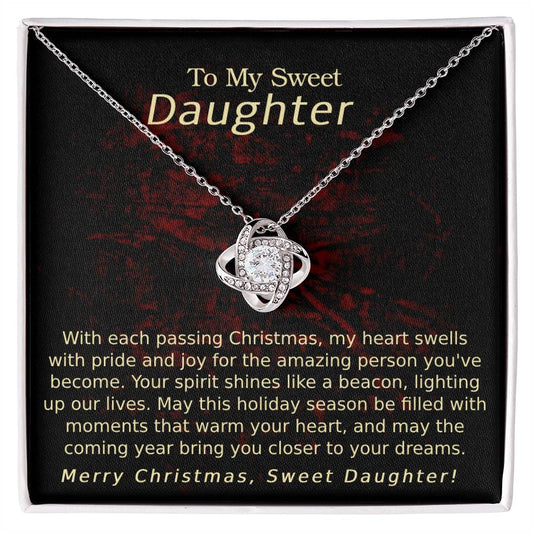 Love Knot Necklace - Christmas Heart Swells Daughter