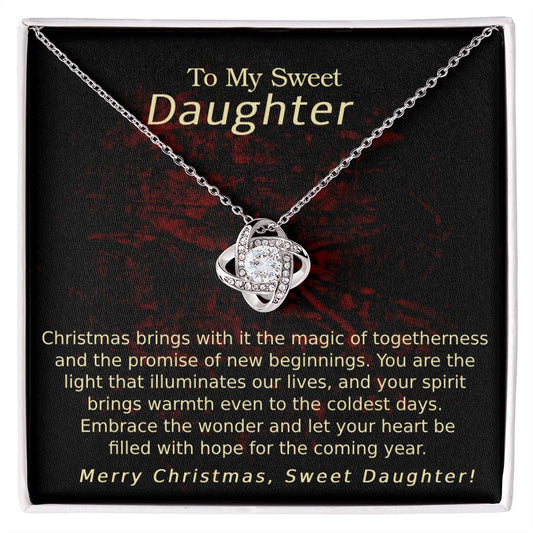 Love Knot Necklace - Merry Christmas Magic of Togetherness Daughter