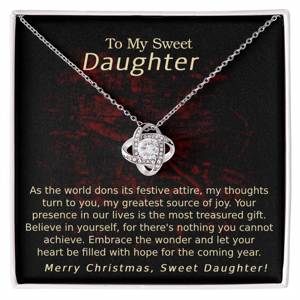 Love Knot Necklace Merry Christmas (Best Selling) - Sweet Daughter