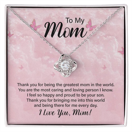 Love Knot Necklace - I love You Mom