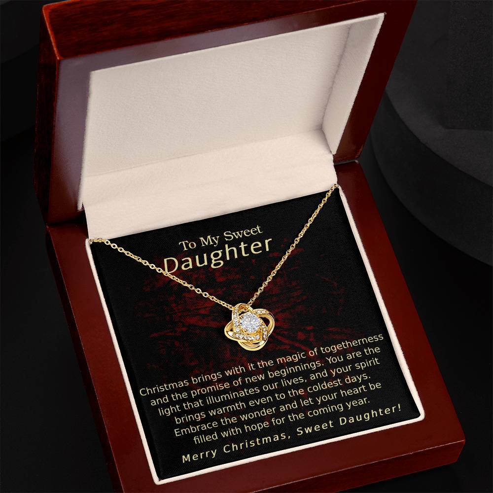 Love Knot Necklace - Merry Christmas Magic of Togetherness Daughter