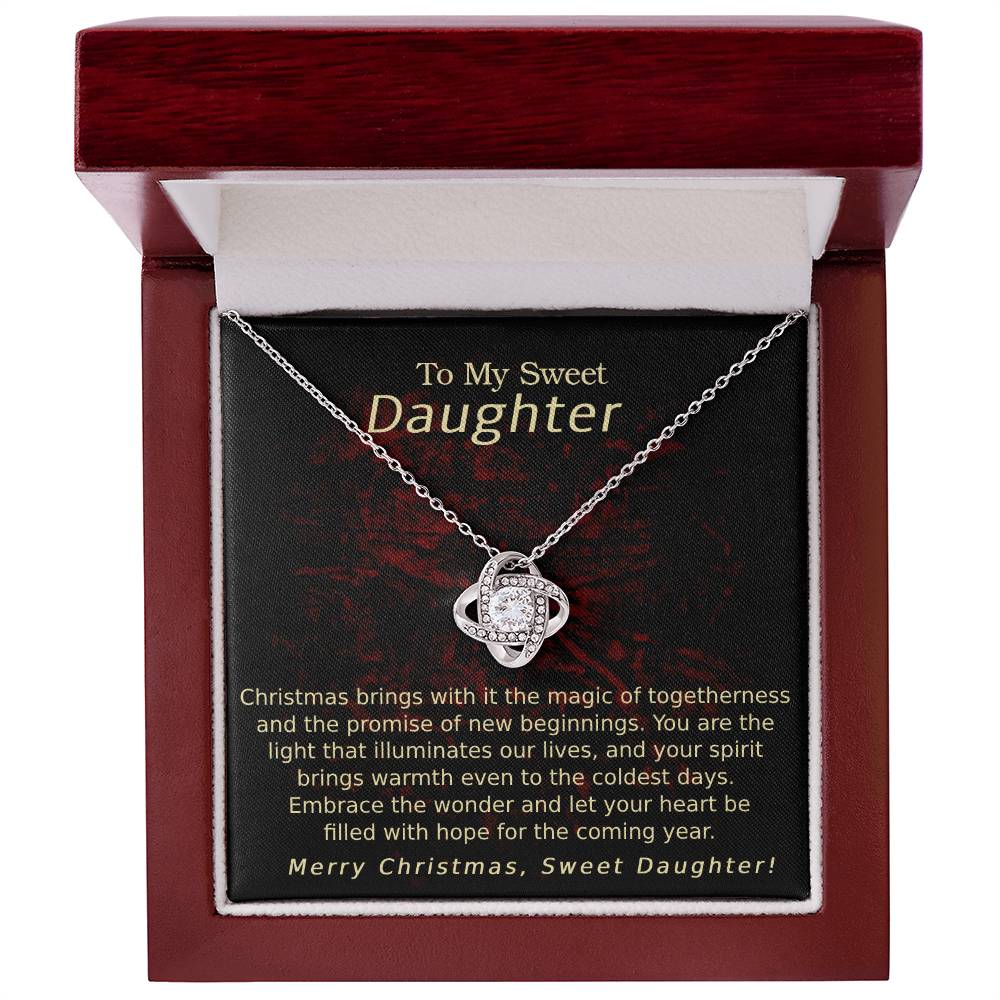 Love Knot Necklace - Merry Christmas Magic of Togetherness Daughter