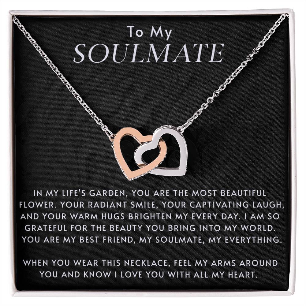 Valentine's Gift For Soulmate - Interlocking Hearts Necklace