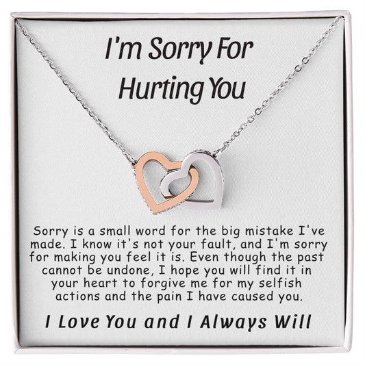 Apology Gift For Her -  Interlocking Heart Necklace