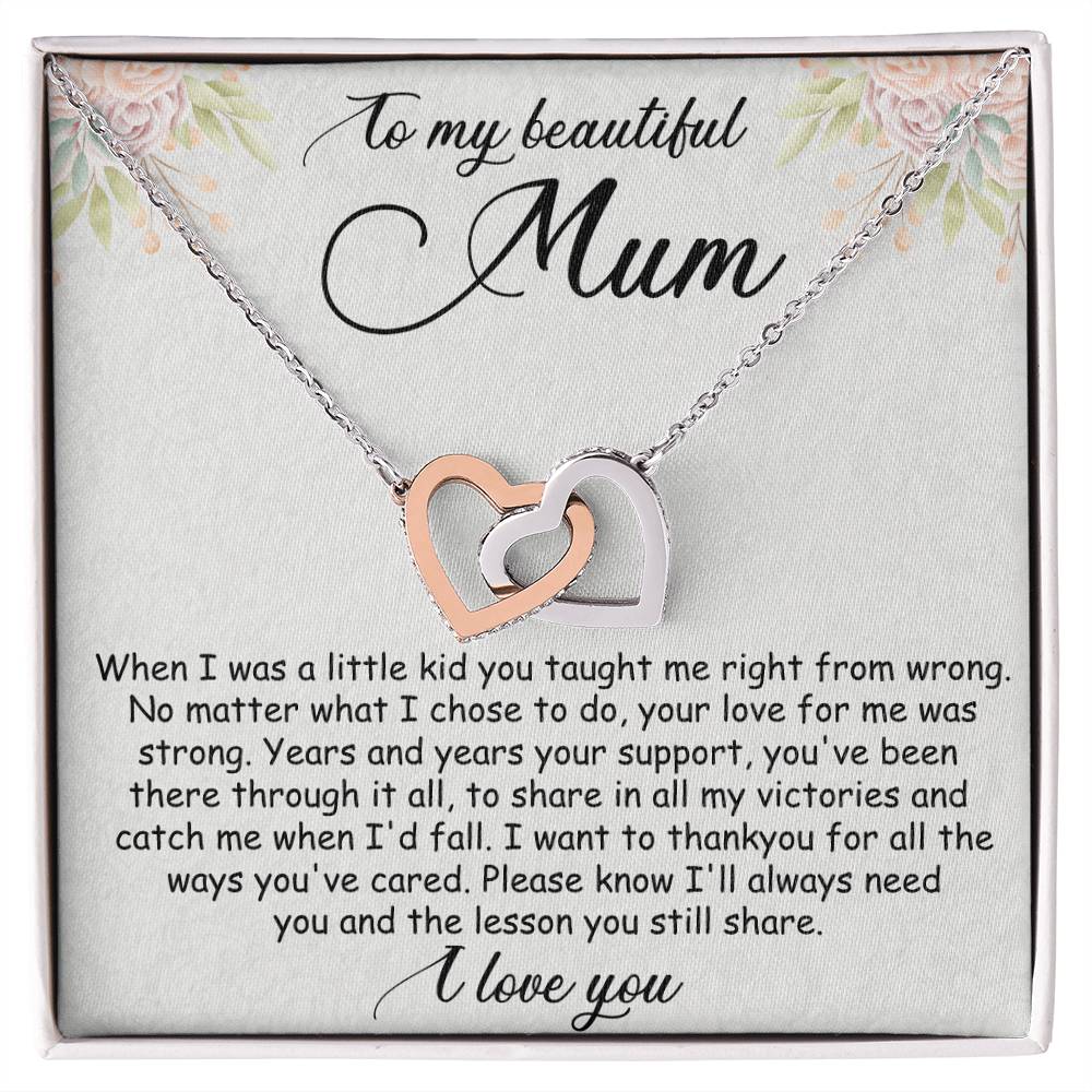 Mothers Day Gift For Mum - Double Heart Necklace