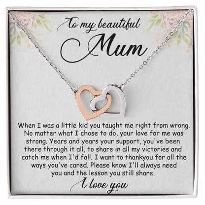 Mothers Day Gift For Mum - Double Heart Necklace