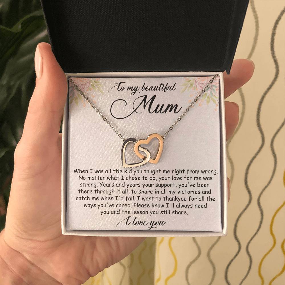 Mothers Day Gift For Mum - Double Heart Necklace