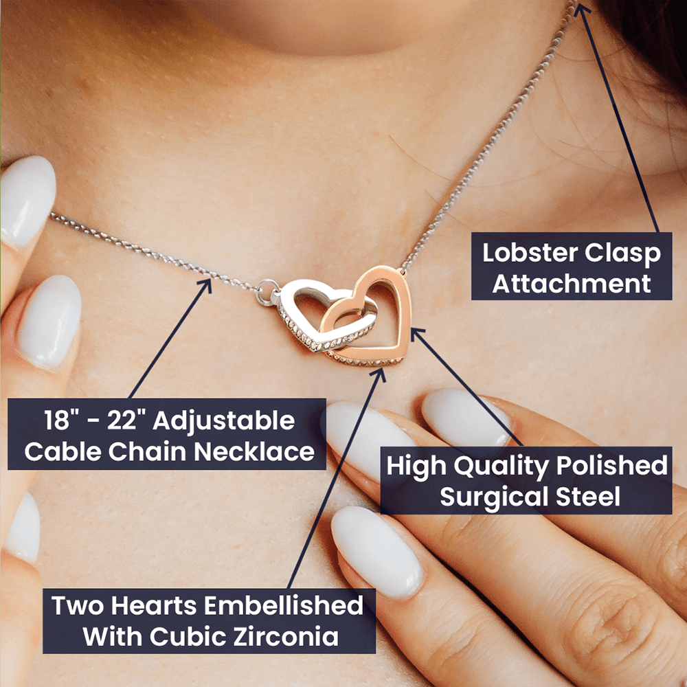 Valentine's Gift For Soulmate - Interlocking Hearts Necklace