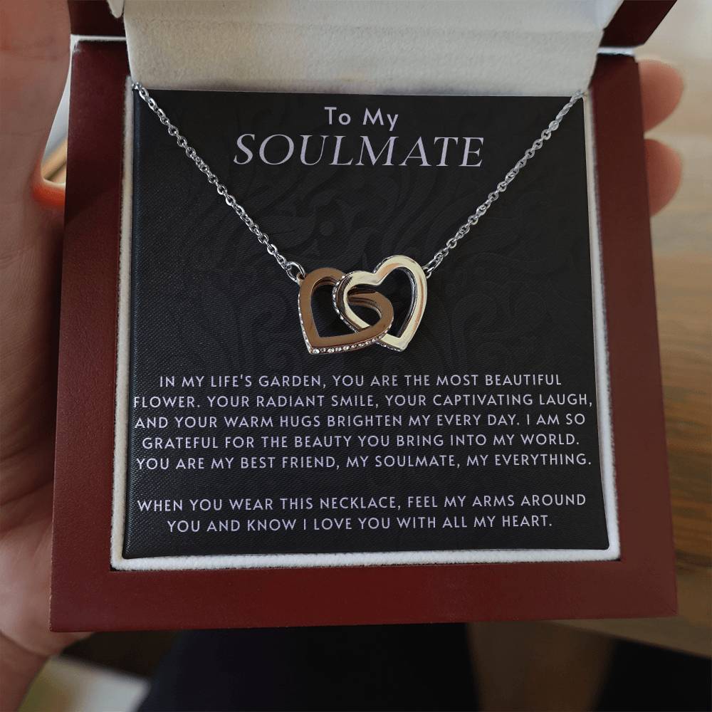 Valentine's Gift For Soulmate - Interlocking Hearts Necklace