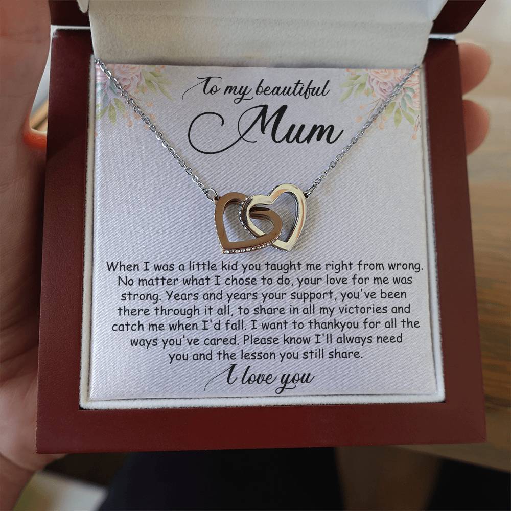 Mothers Day Gift For Mum - Double Heart Necklace