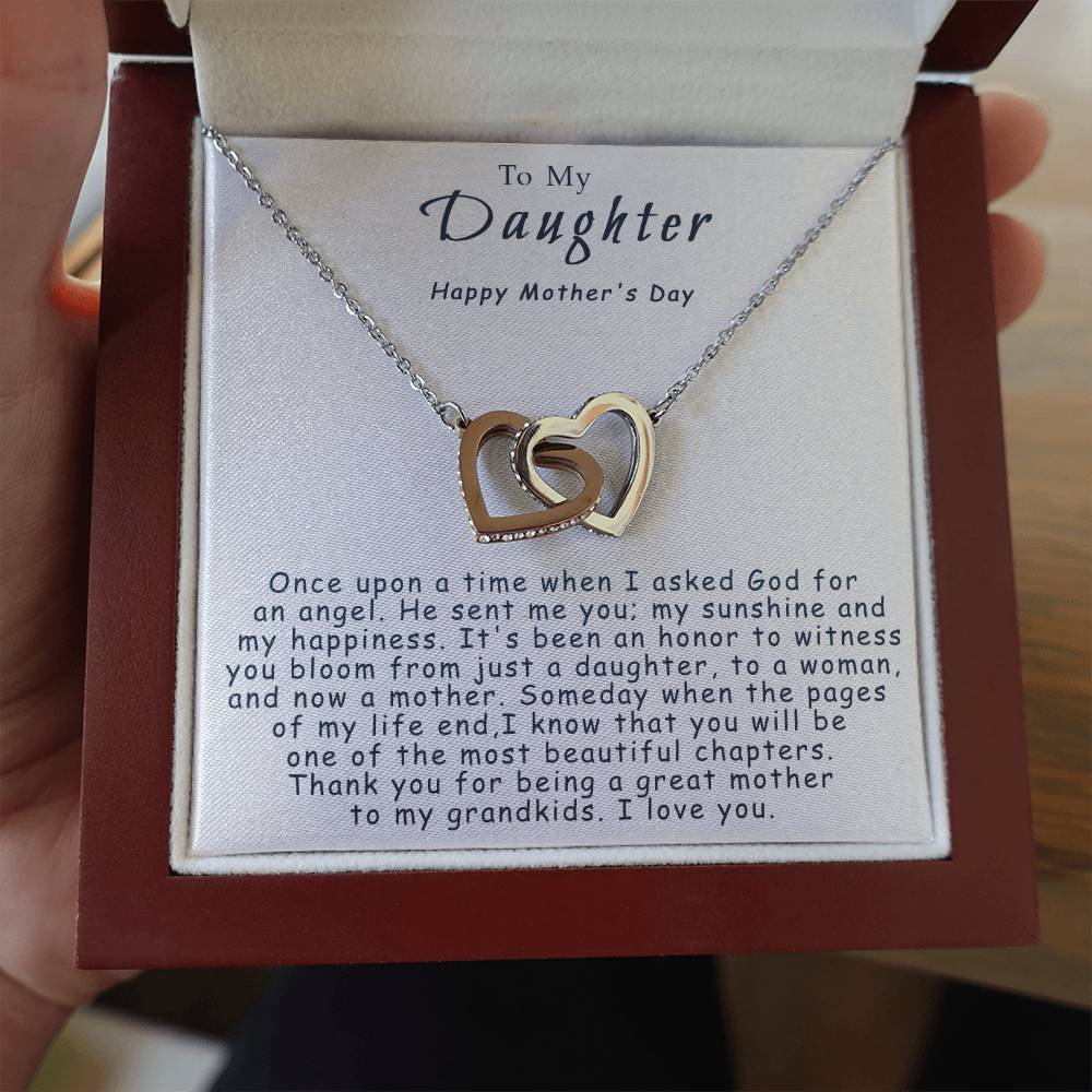 Daughter Mother's Day Gift- Double Heart Necklace