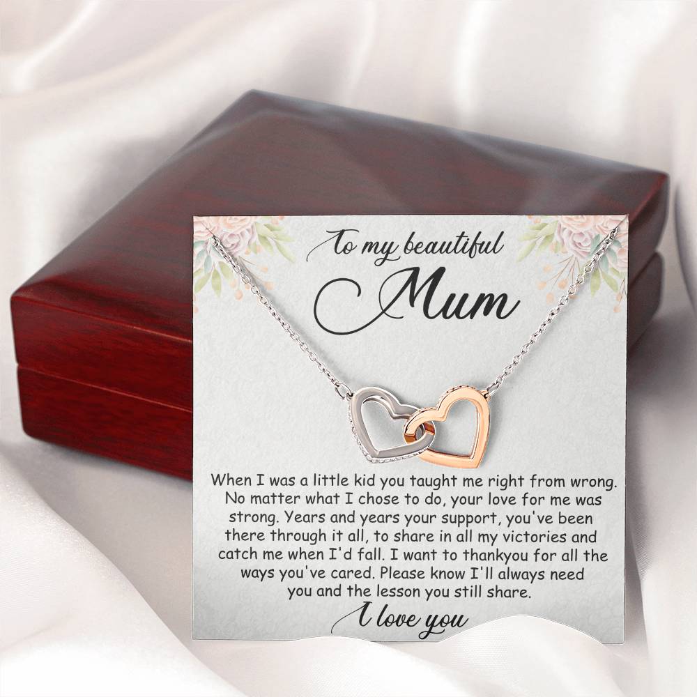 Mothers Day Gift For Mum - Double Heart Necklace