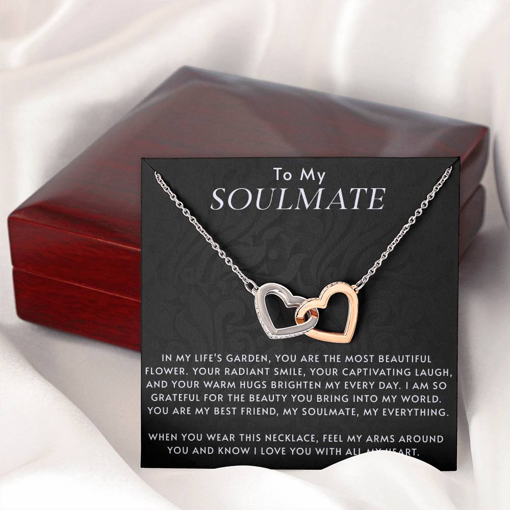 Valentine's Gift For Soulmate - Interlocking Hearts Necklace