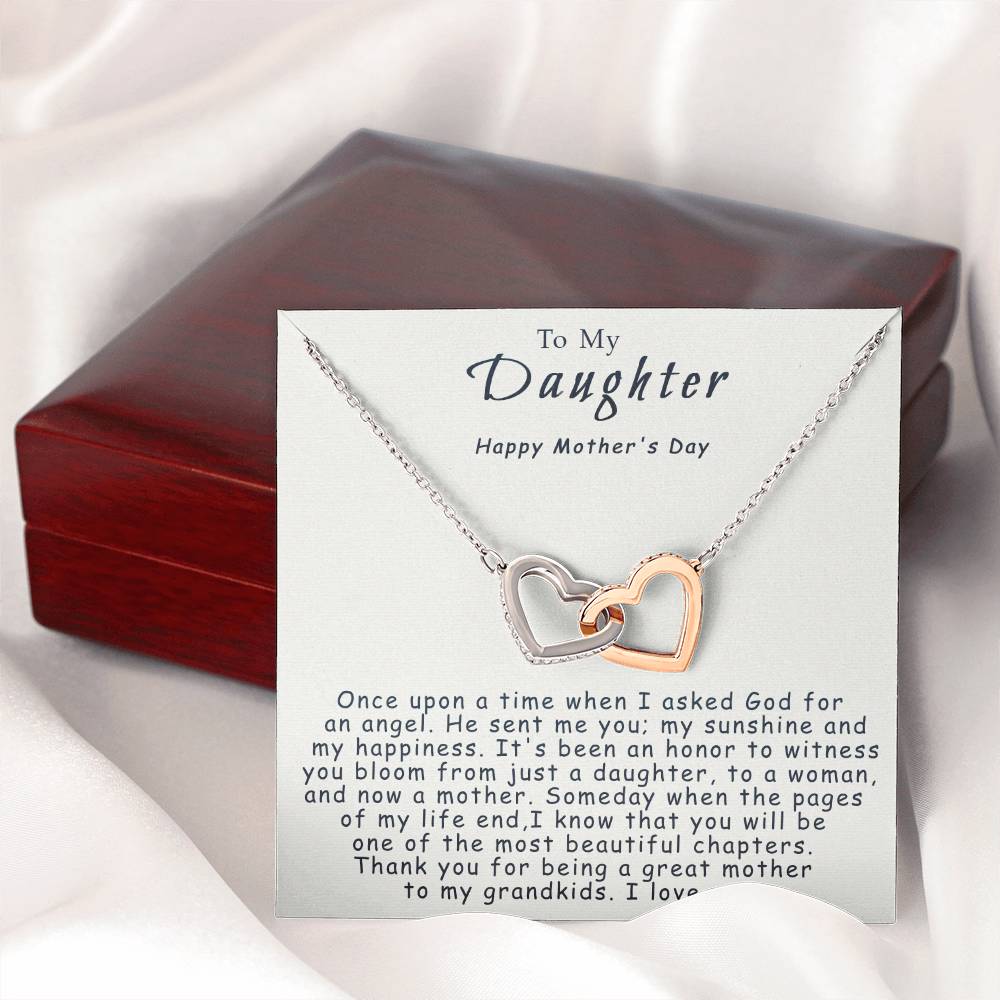 Daughter Mother's Day Gift- Double Heart Necklace