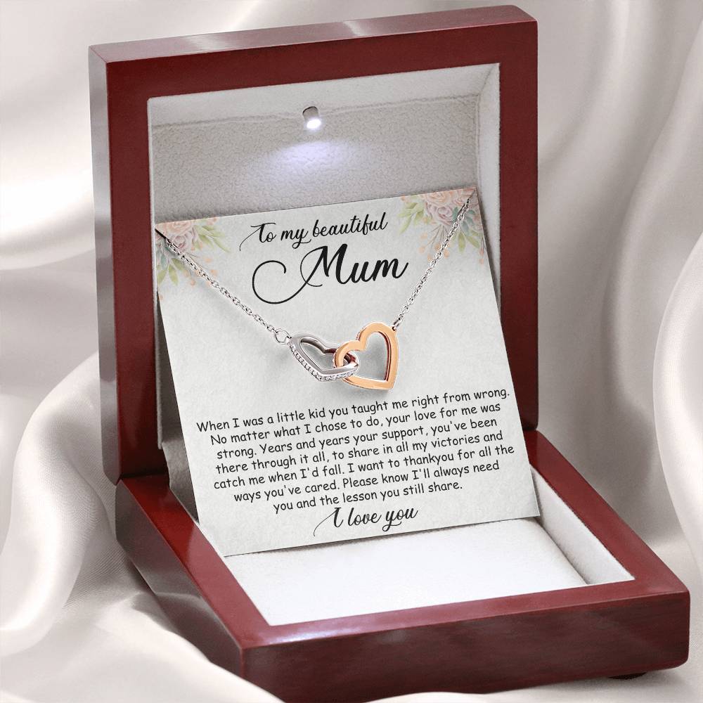 Mothers Day Gift For Mum - Double Heart Necklace