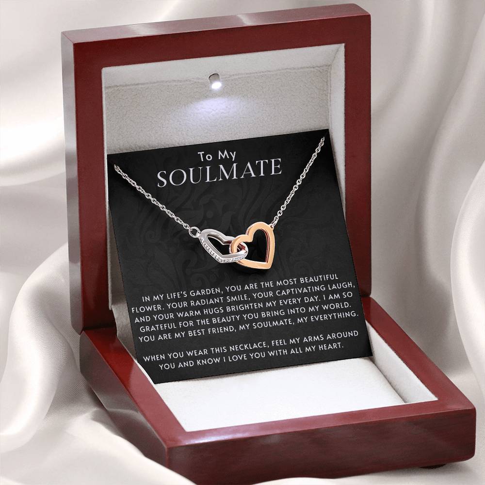 Valentine's Gift For Soulmate - Interlocking Hearts Necklace