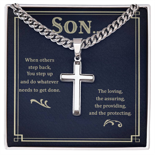 Artisan Cross Necklace For Son