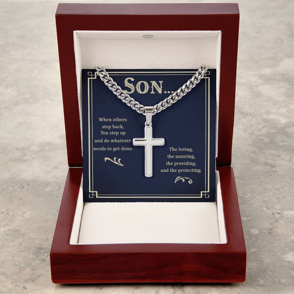 Artisan Cross Necklace For Son