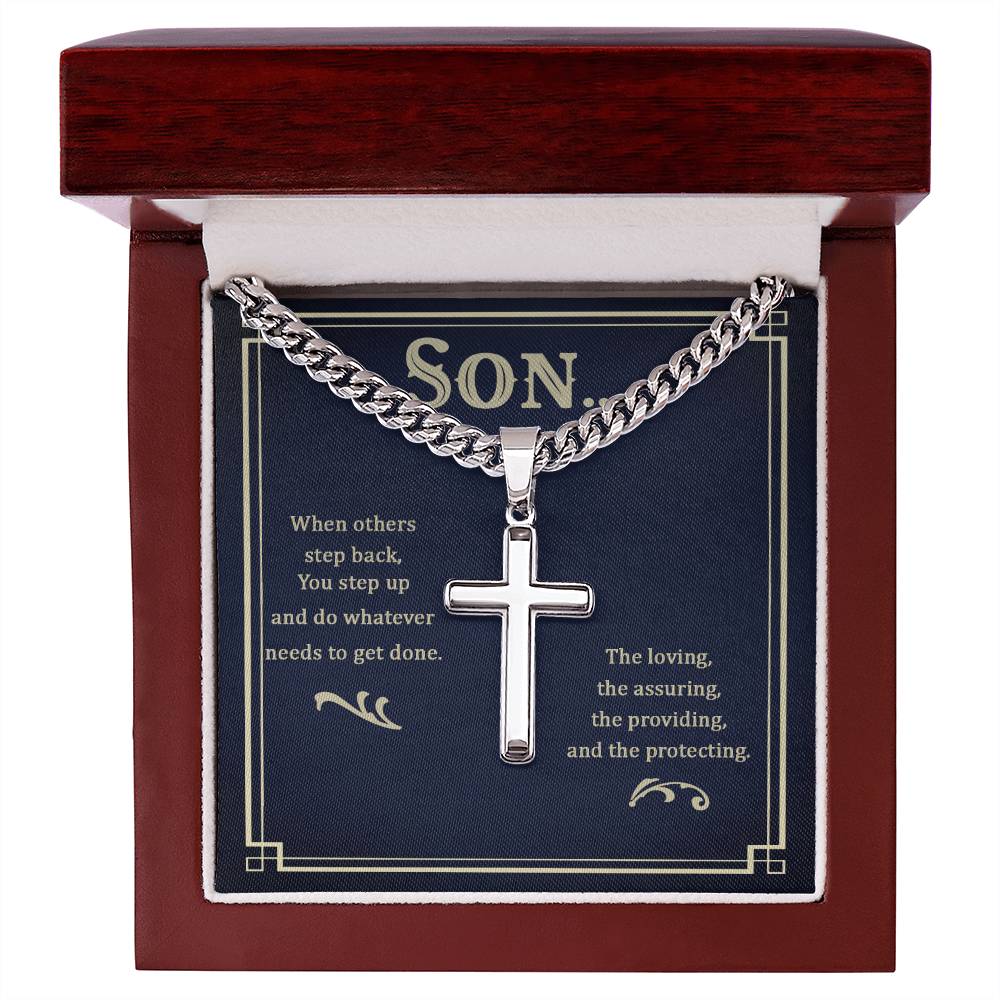 Artisan Cross Necklace For Son