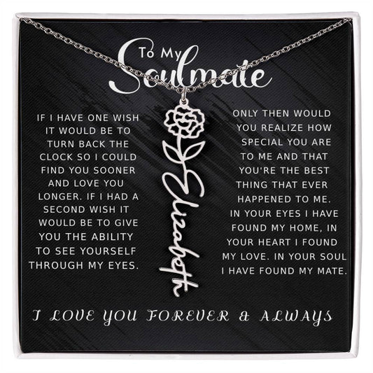 Soulmate - Floral Name Necklace