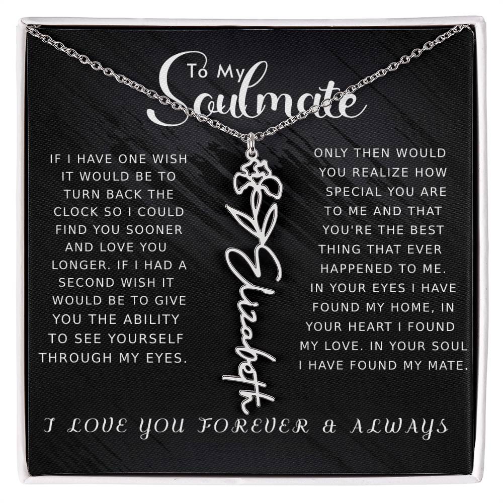 Soulmate - Floral Name Necklace