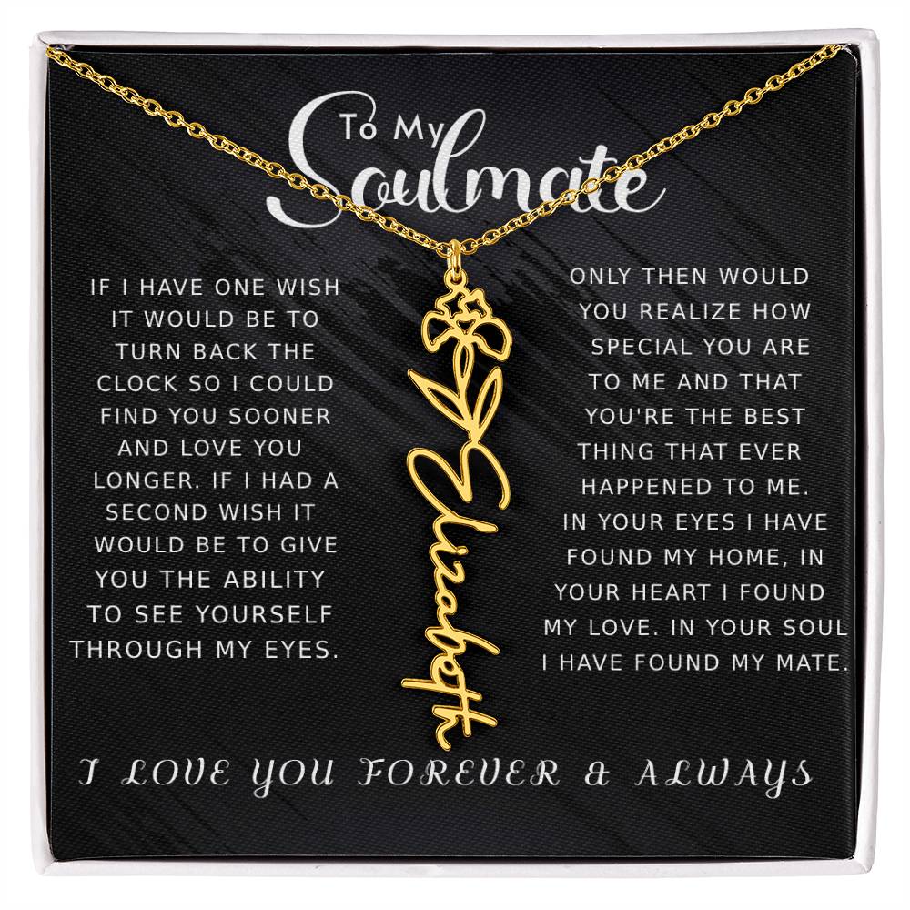 Soulmate - Floral Name Necklace