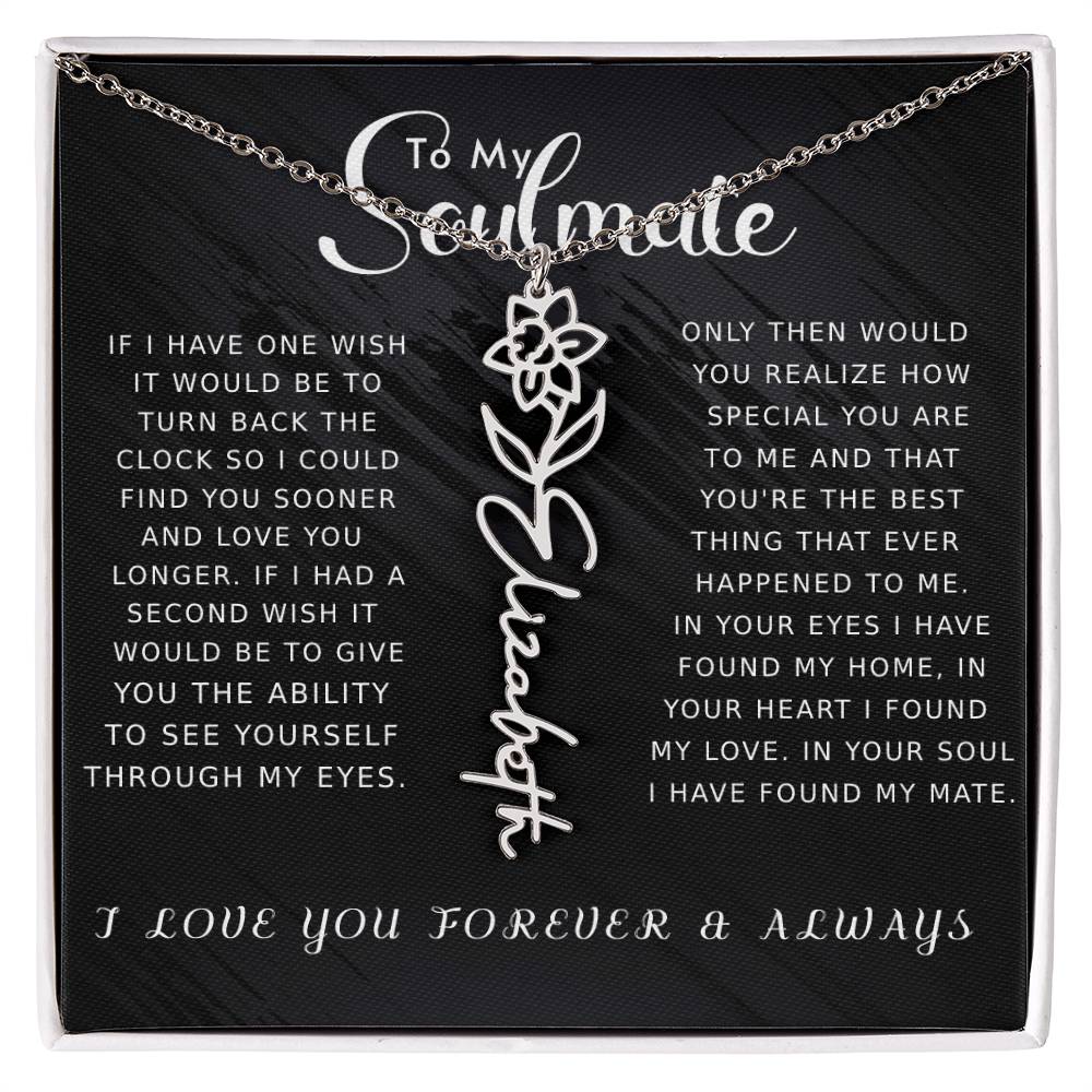 Soulmate - Floral Name Necklace