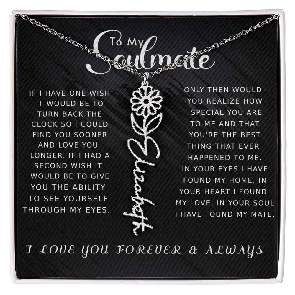 Soulmate - Floral Name Necklace