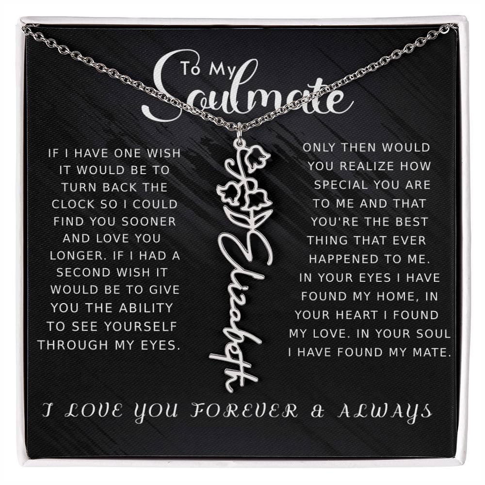 Soulmate - Floral Name Necklace