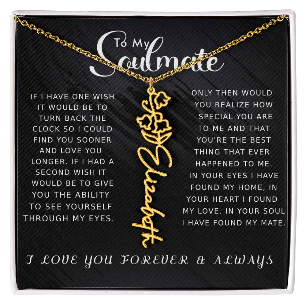 Soulmate - Floral Name Necklace