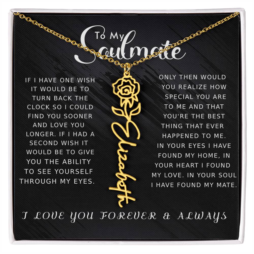 Soulmate - Floral Name Necklace