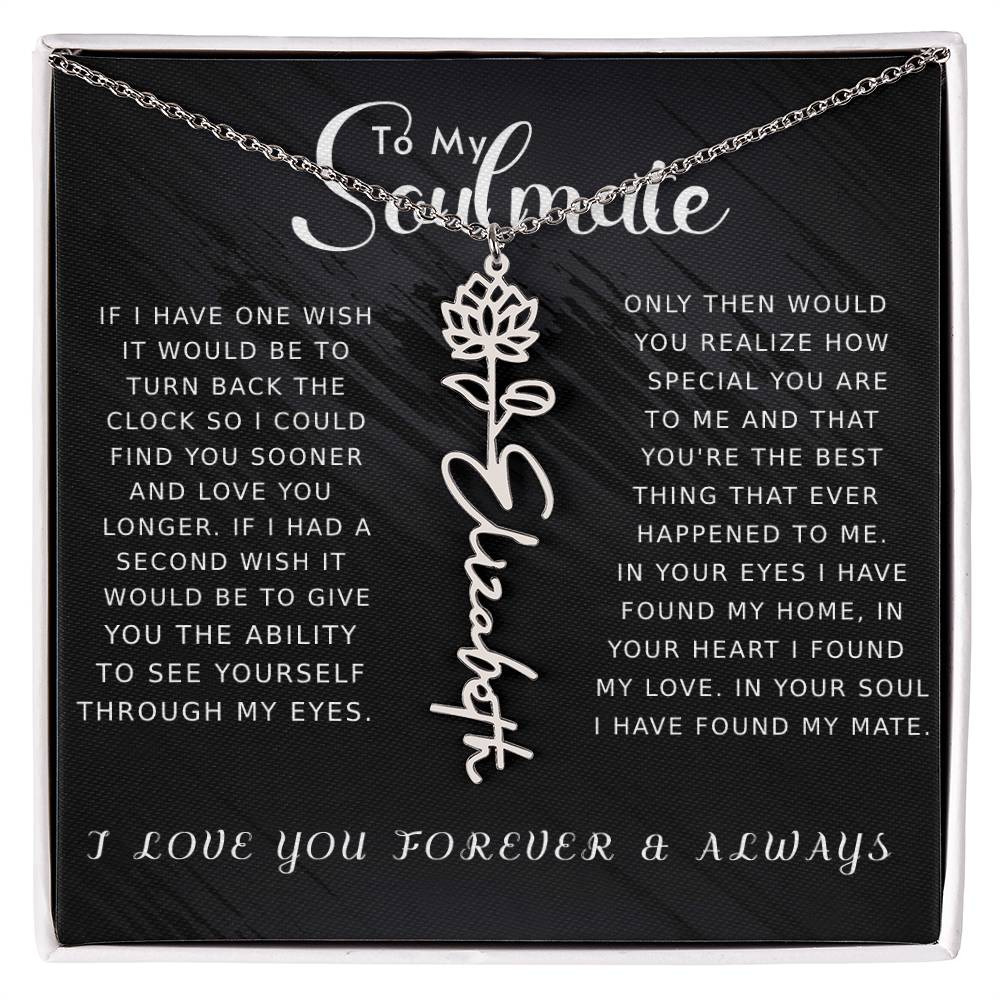 Soulmate - Floral Name Necklace