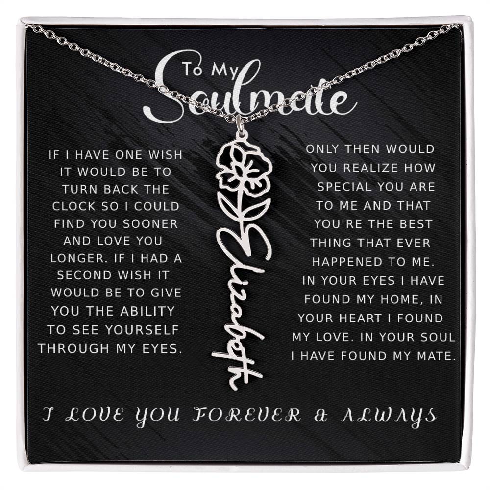 Soulmate - Floral Name Necklace