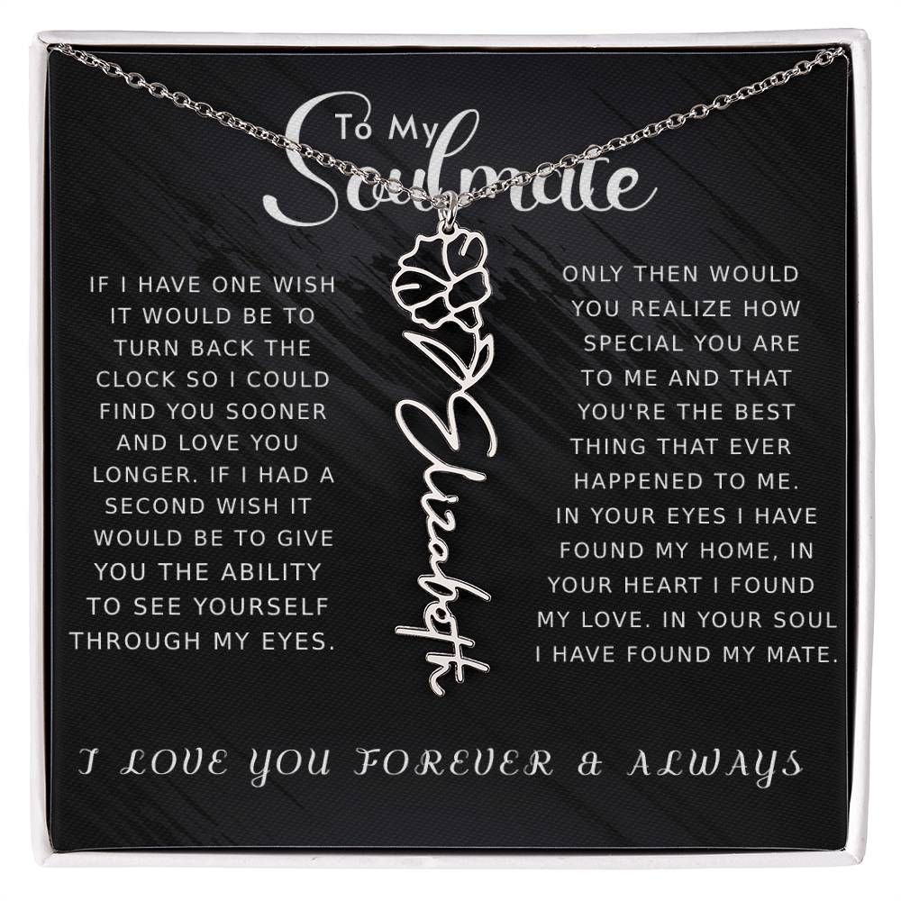 Soulmate - Floral Name Necklace