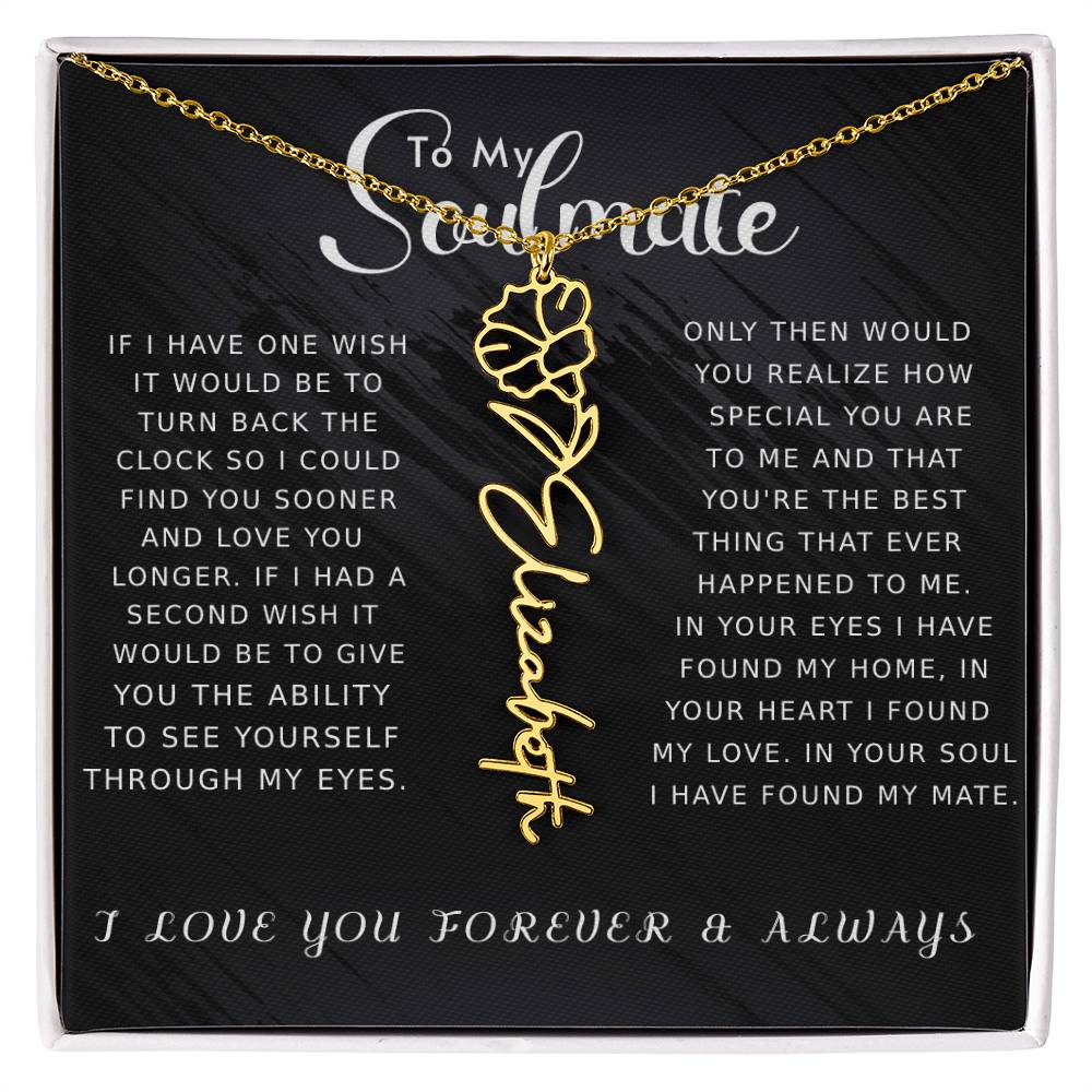 Soulmate - Floral Name Necklace