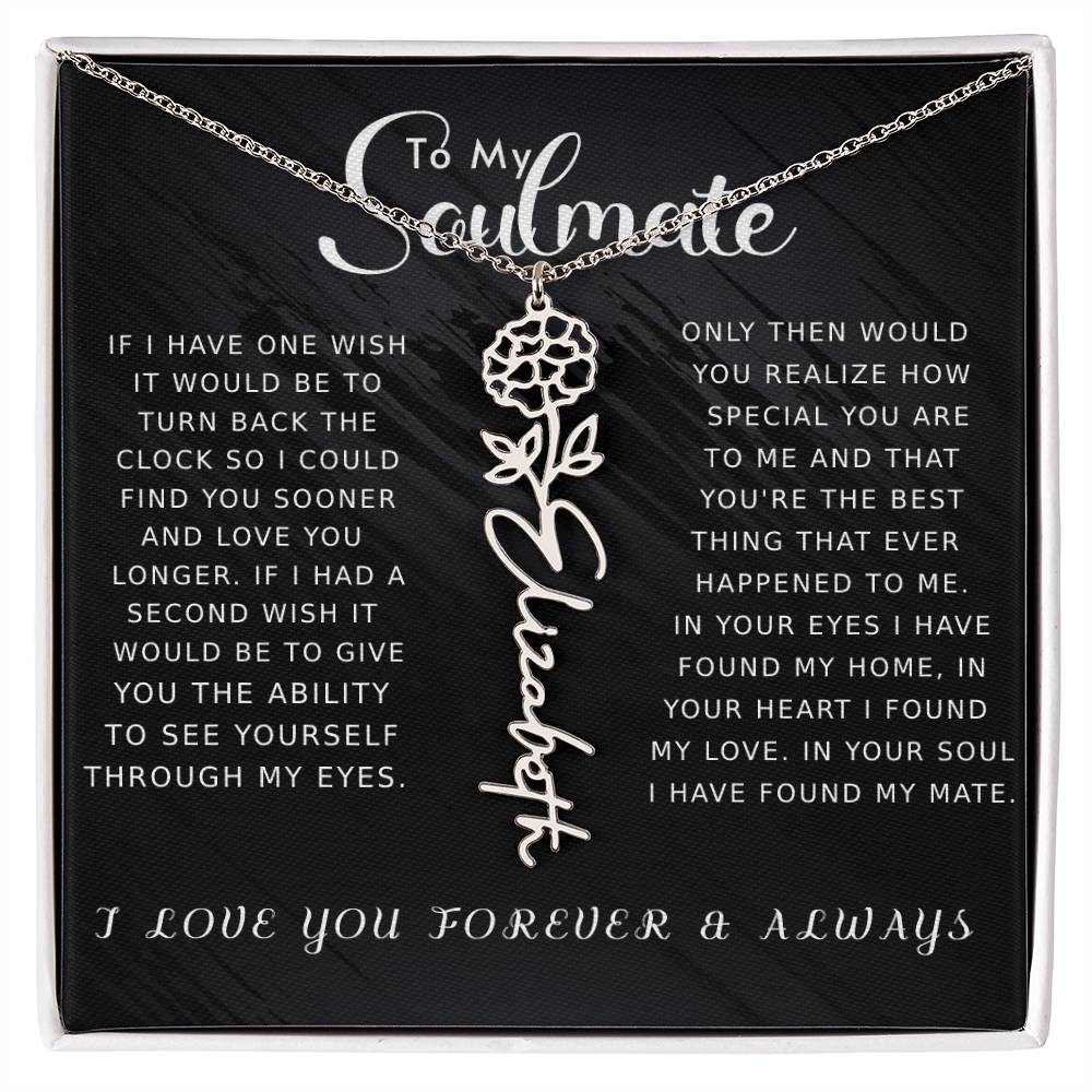 Soulmate - Floral Name Necklace