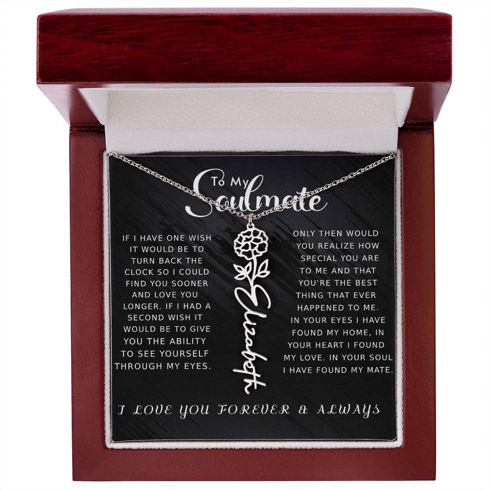 Soulmate - Floral Name Necklace