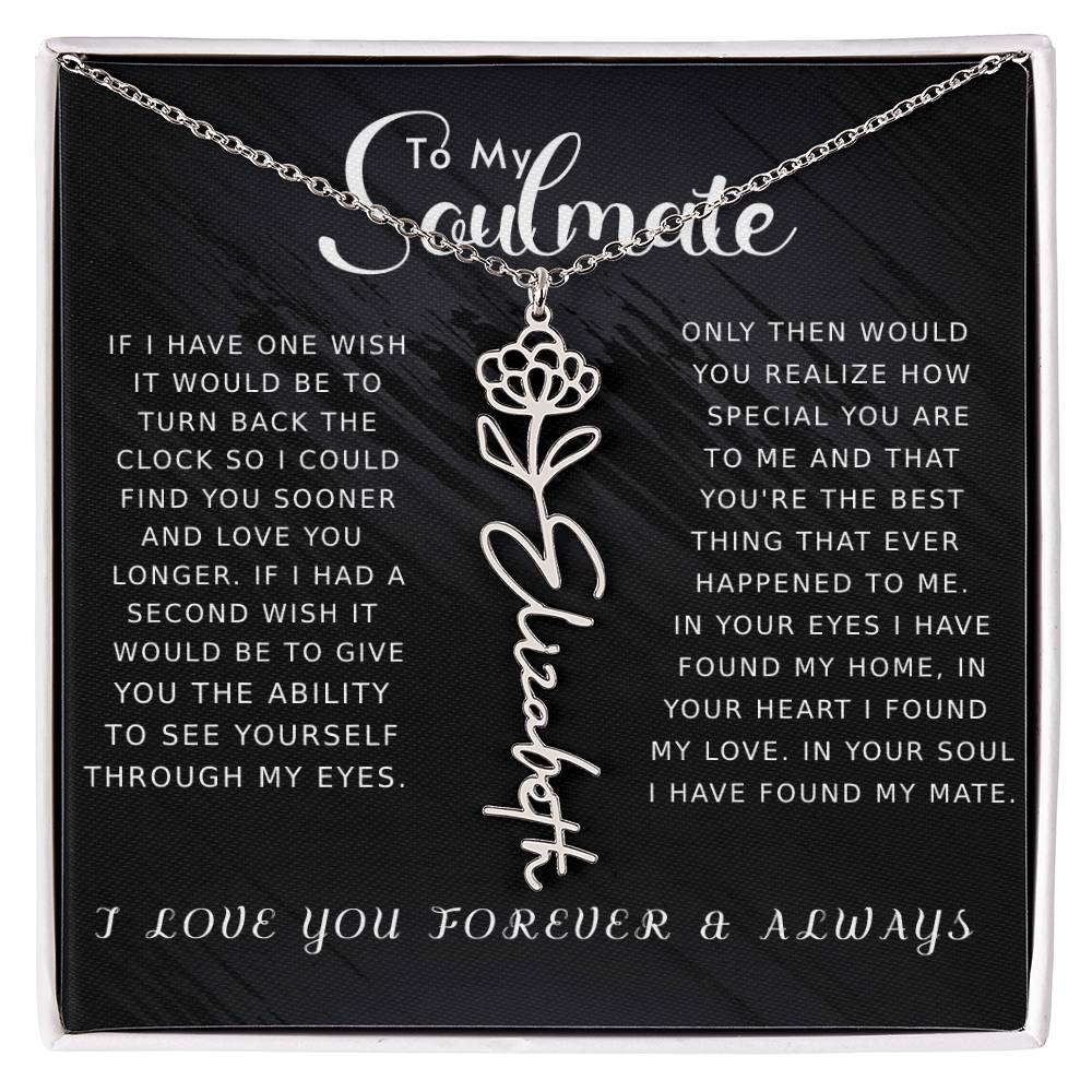 Soulmate - Floral Name Necklace